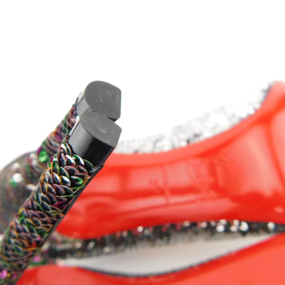 CHRISTIAN LOUBOUTIN Reversible Sparkly Sequin Heel Pumps 37 - Picture 9 of 10